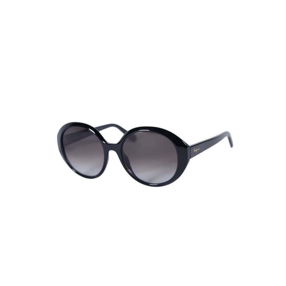 Salvatore Ferragamo Oval Round Women's Designer Sunglasses - Black / Grey - NWT